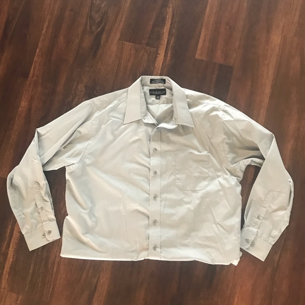 Croft & Barrow shirt mens gray dress 17 1/2 34/35